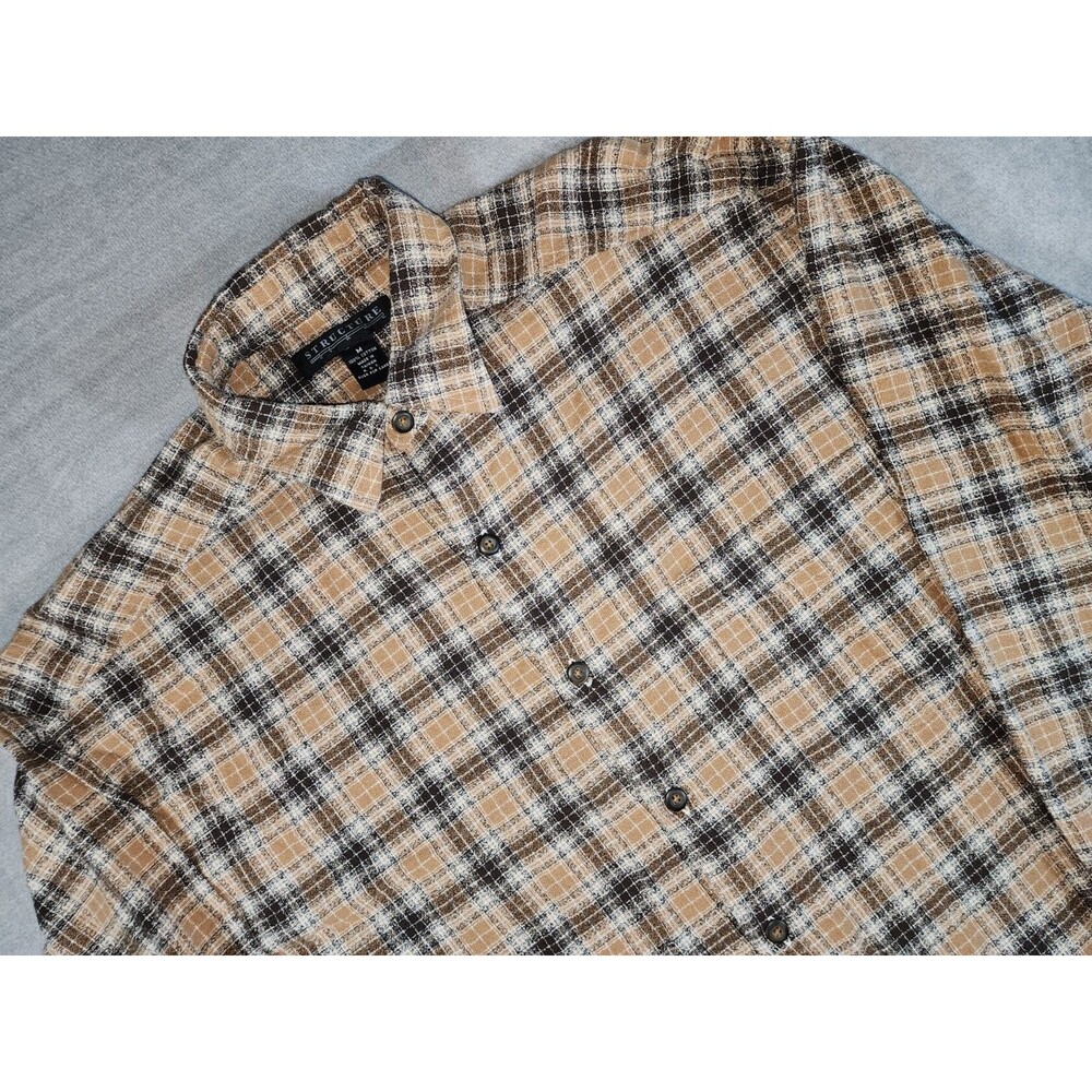 Vintage 90s Structure Men's Medium Plaid Flannel Button Up Shirt Grunge